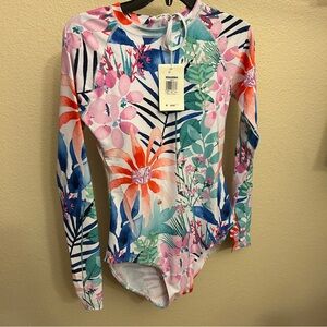 AXESEA Womens Long Sleeve Rash Guard UV UPF 50+  Surfing One Piece Swimsuit